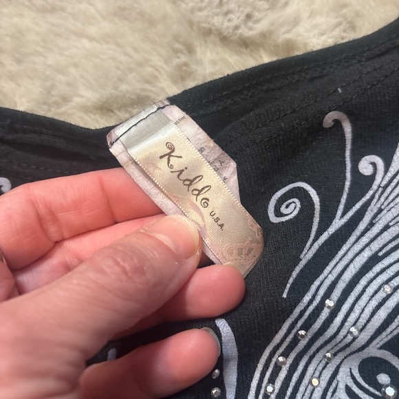 Black Sweater with White Butterfly Design - Picture 3 of 5